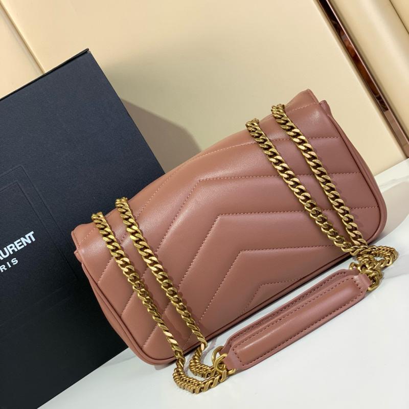 Saint Laurent Lambskin Loulou Small Bag Black 801437 Pink