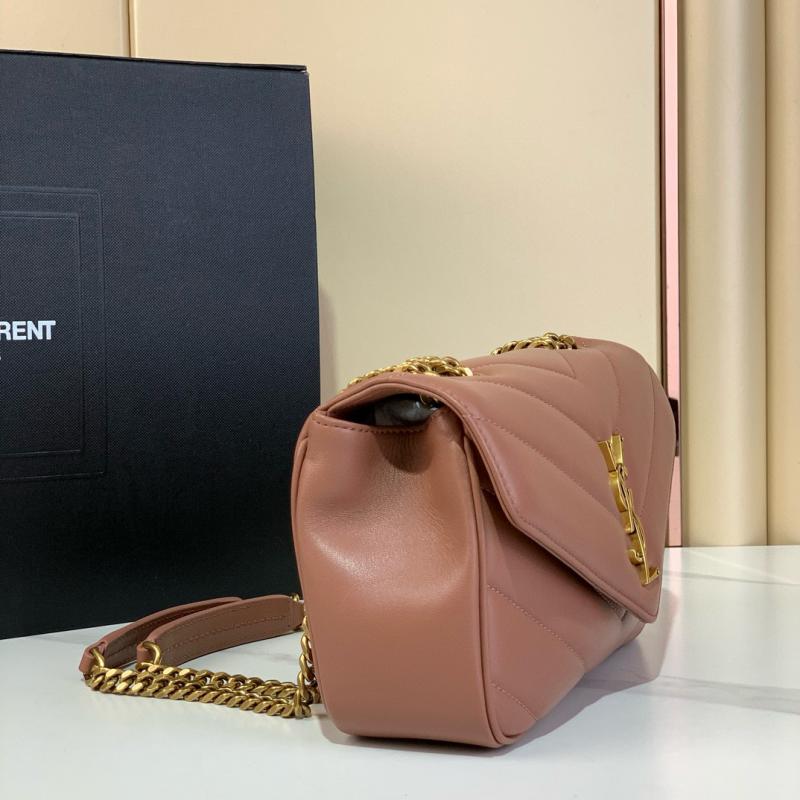 Saint Laurent Lambskin Loulou Small Bag Black 801437 Pink