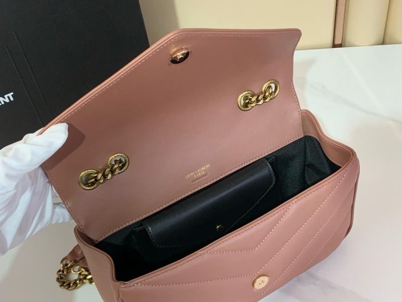 Saint Laurent Lambskin Loulou Small Bag Black 801437 Pink