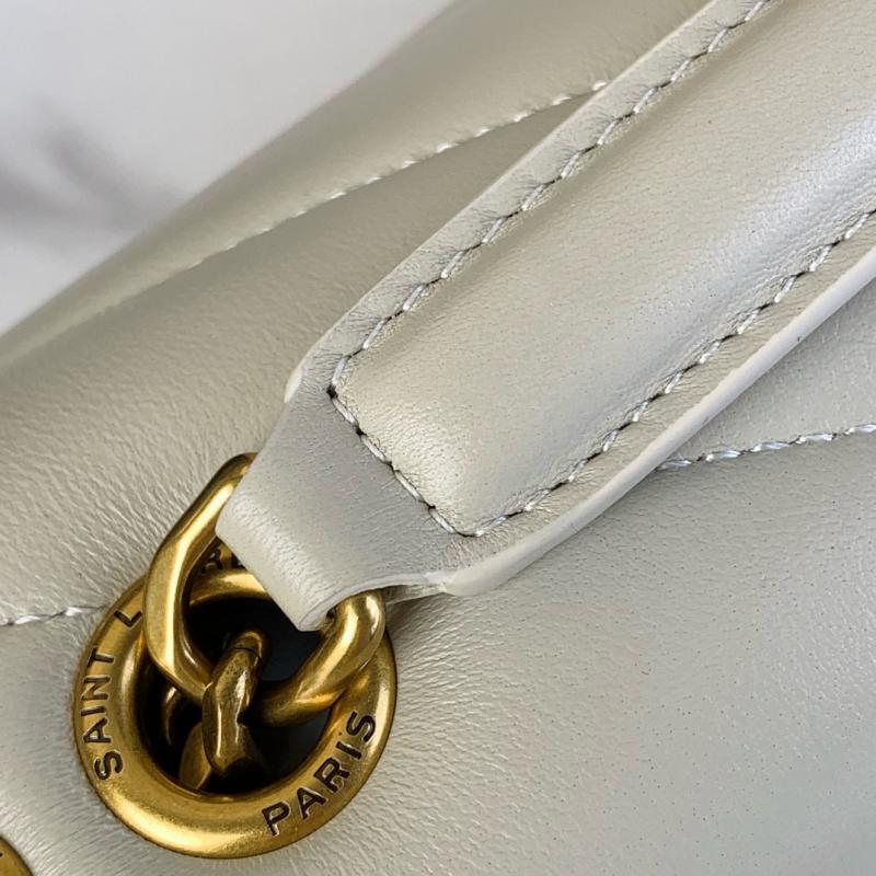 Saint Laurent Lambskin Loulou Small Bag Black 801437 White