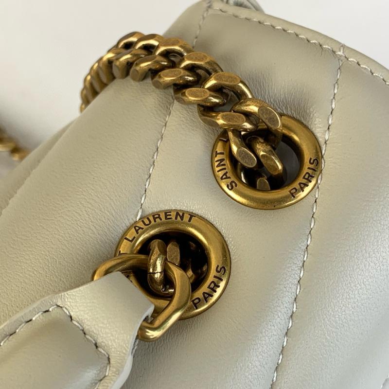Saint Laurent Lambskin Loulou Small Bag Black 801437 White