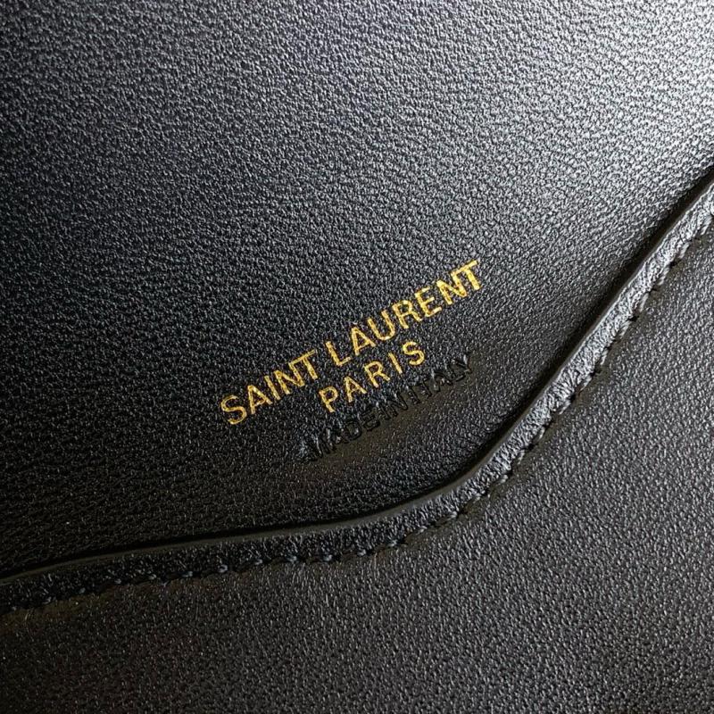 Saint Laurent Lambskin Loulou Small Bag Black 801437 White
