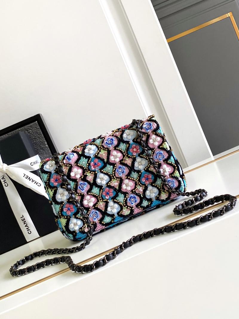 Small Chanel Sequins Flap Bag AS2511 Black