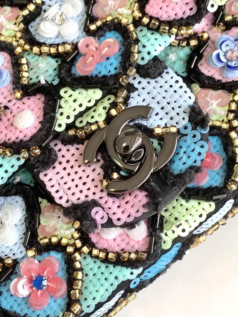 Small Chanel Sequins Flap Bag AS2511 Black