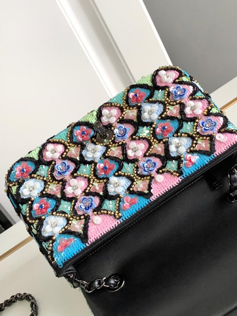Small Chanel Sequins Flap Bag AS2511 Black
