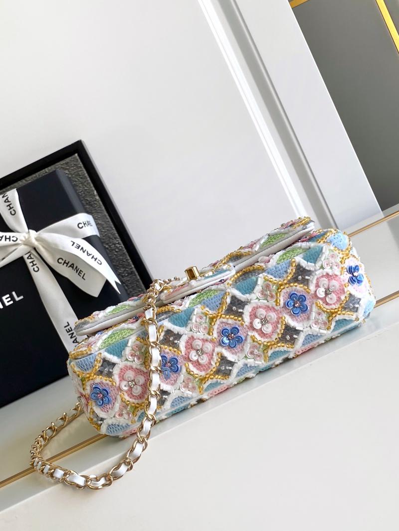 Small Chanel Sequins Flap Bag AS2511 White