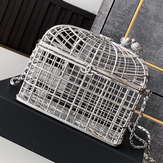 Chanel Birdcage Minaudiere AS5495 Silver
