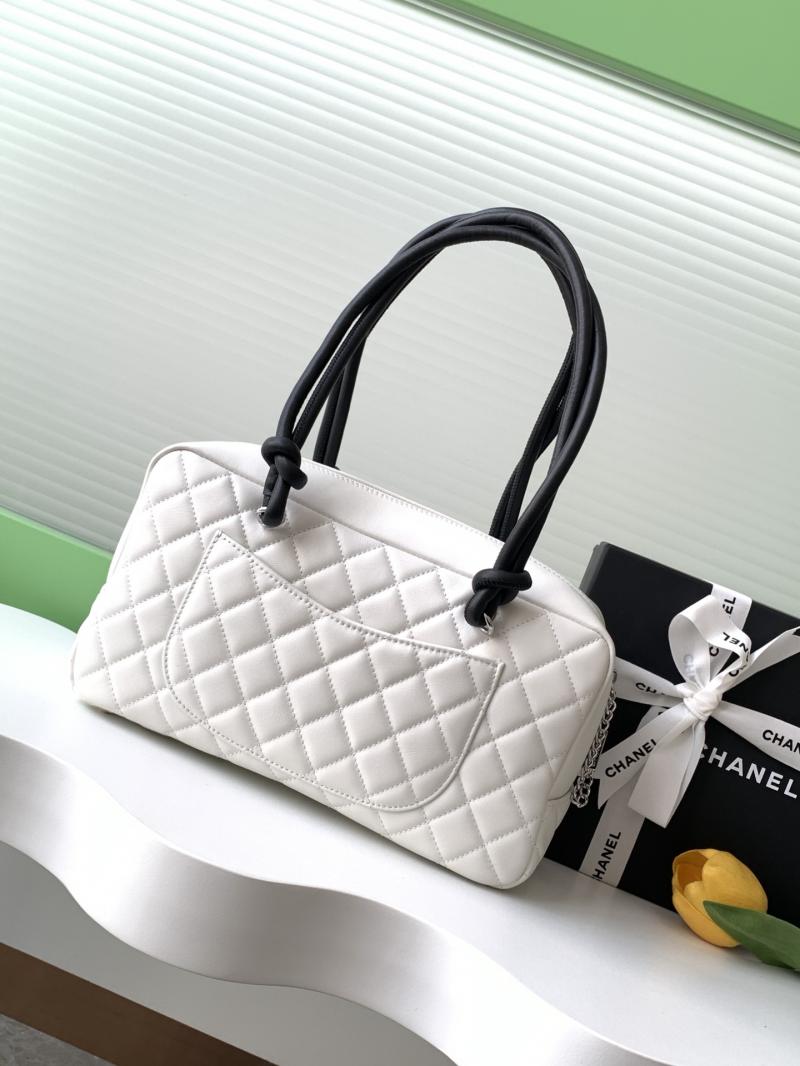 Chanel Cambon Ligne Shoulder Bag White AS6319