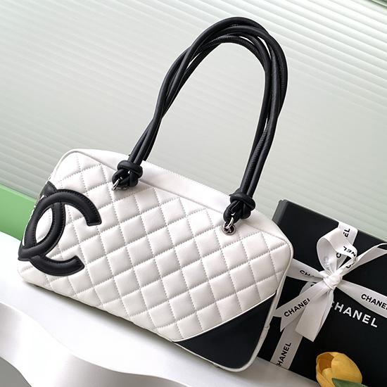 Chanel Cambon Ligne Shoulder Bag White AS6319