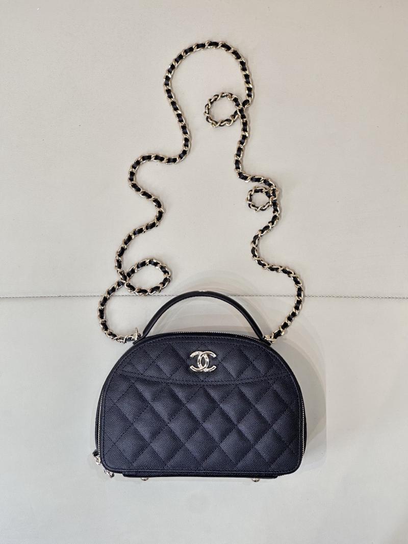 Chanel Grained Calfskin Top Handle Bag Black AS4438