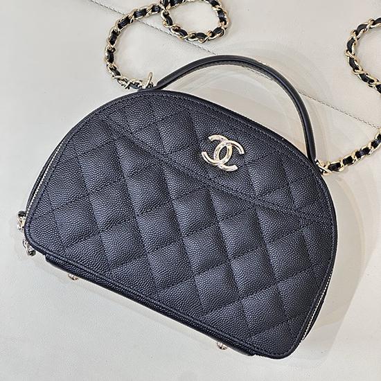 Chanel Grained Calfskin Top Handle Bag Black AS4438