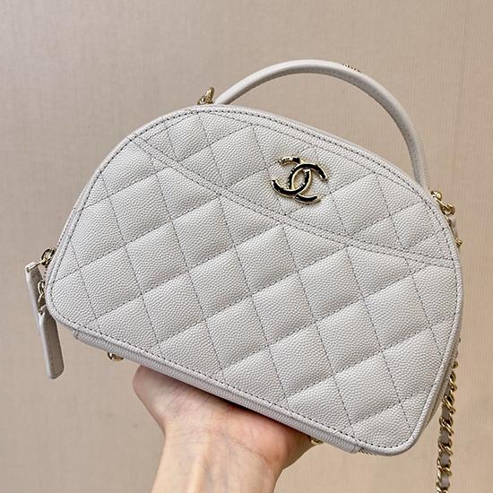 Chanel Grained Calfskin Top Handle Bag Grey AS4438