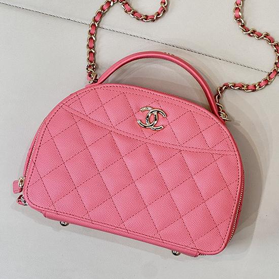 Chanel Grained Calfskin Top Handle Bag Pink AS4438