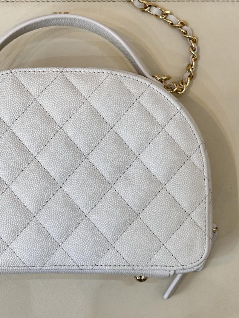 Chanel Grained Calfskin Top Handle Bag White AS4438