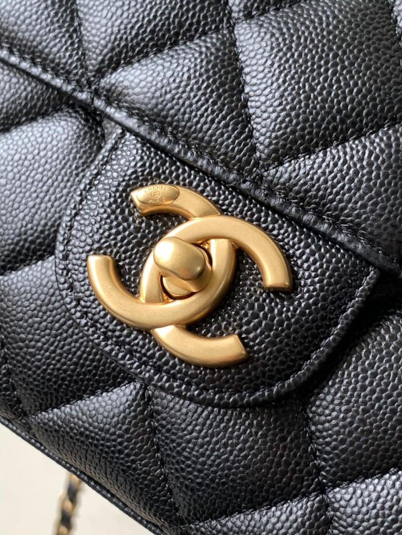 Chanel Leather Flap Bag Black AS5240