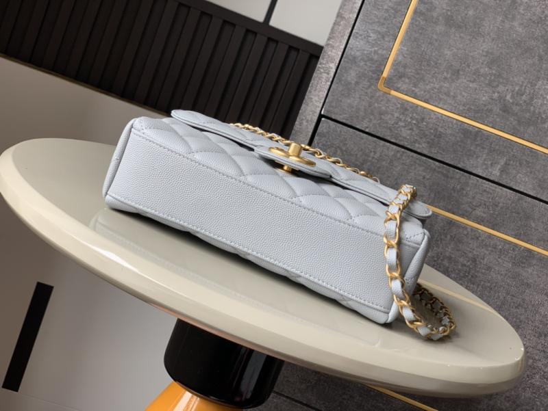 Chanel Leather Flap Bag Light Grey AS5240
