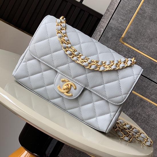 Chanel Leather Flap Bag Light Grey AS5240