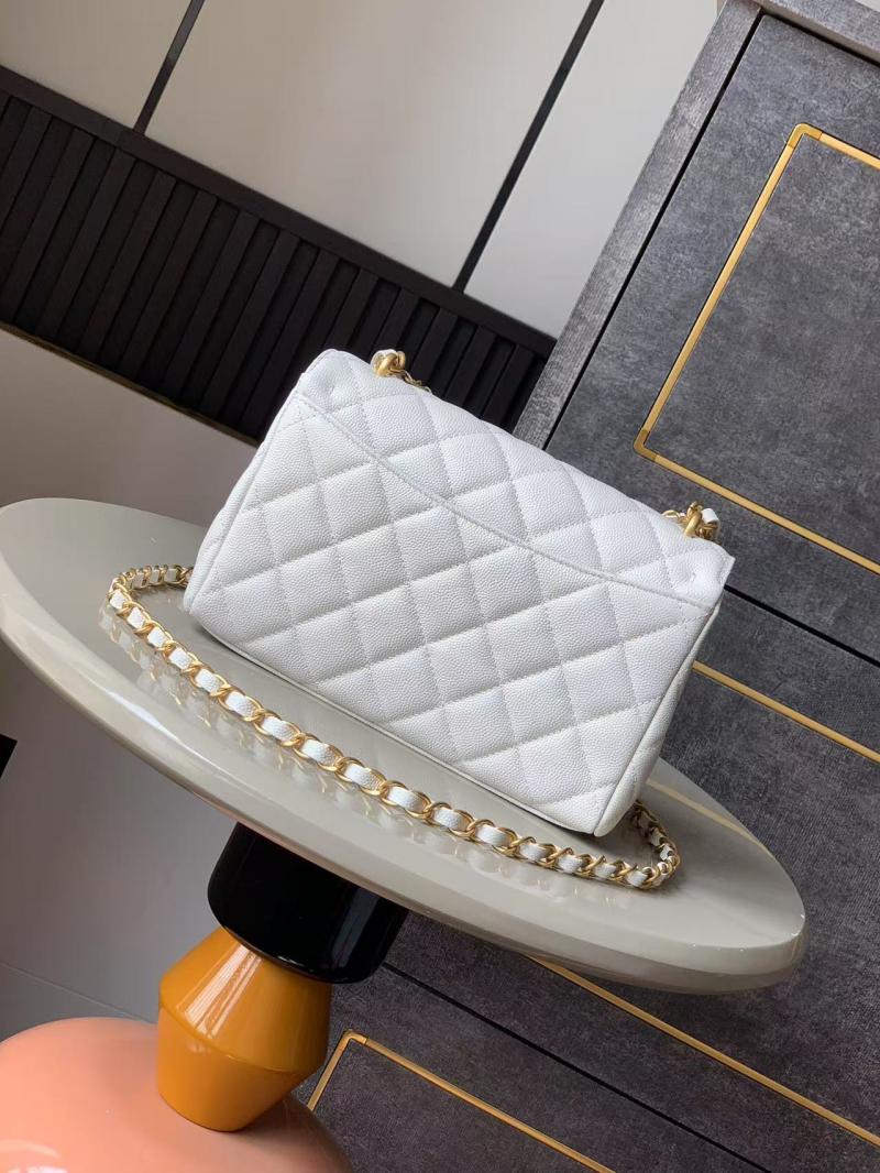 Chanel Leather Flap Bag White AS5240