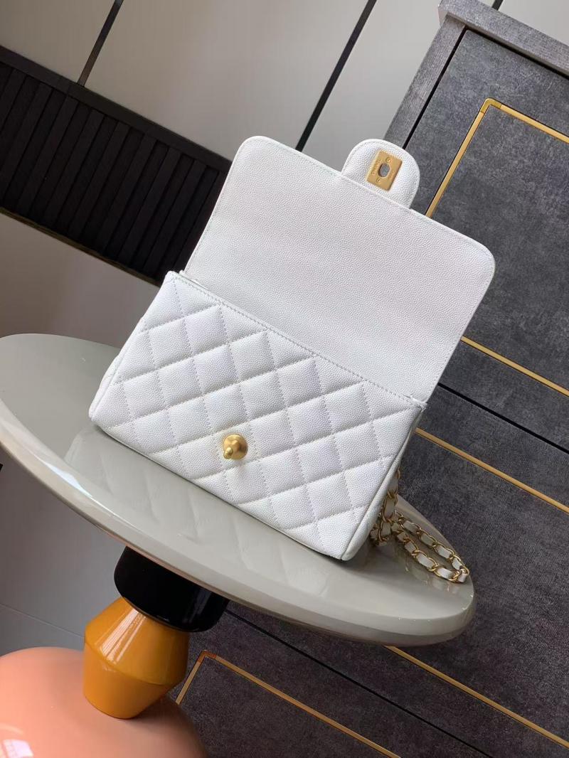 Chanel Leather Flap Bag White AS5240