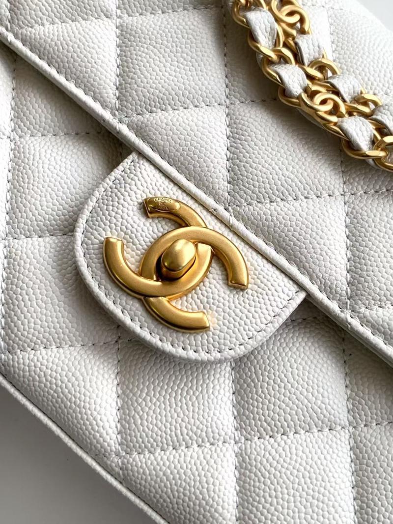 Chanel Leather Flap Bag White AS5240