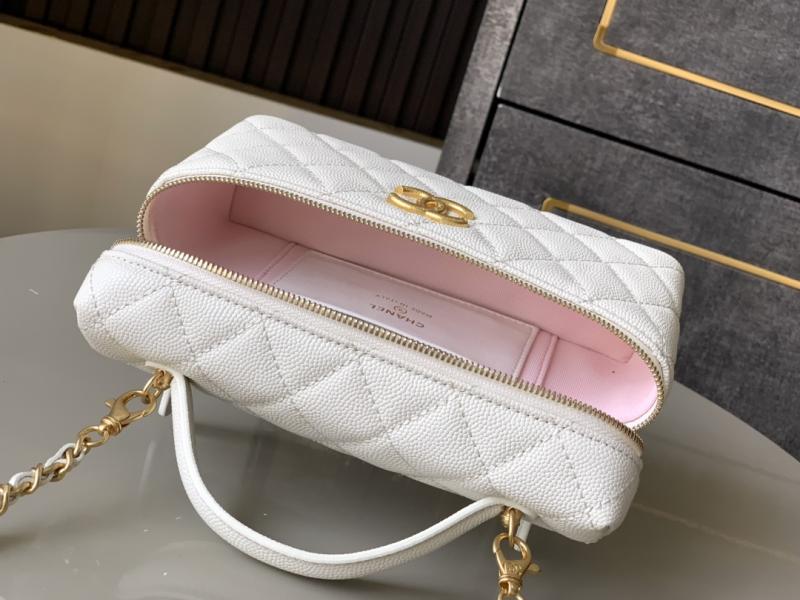 Chanel Vanity Top Handle Bag White AS2503