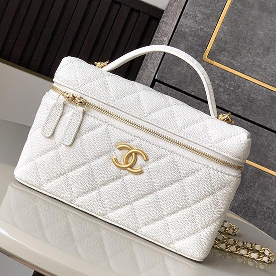 Chanel Vanity Top Handle Bag White AS2503