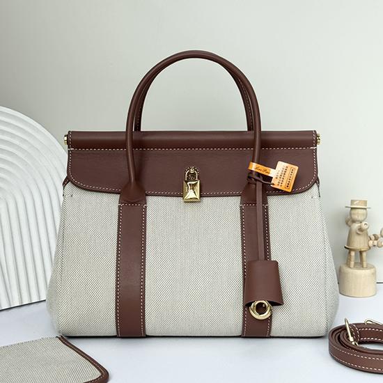 Loro Piana Loom bag L25 Canvas Burgundy FAO2680