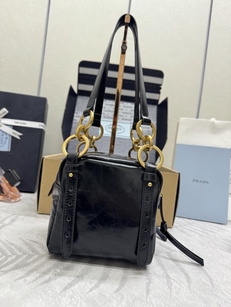 Prada Dangle leather top-handle mini-bag Black1BB137