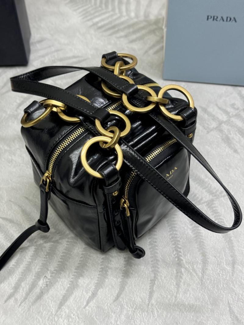 Prada Dangle leather top-handle mini-bag Black1BB137