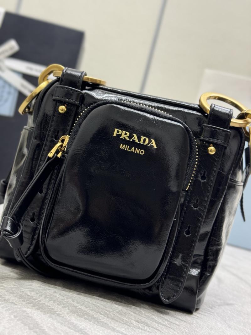 Prada Dangle leather top-handle mini-bag Black1BB137