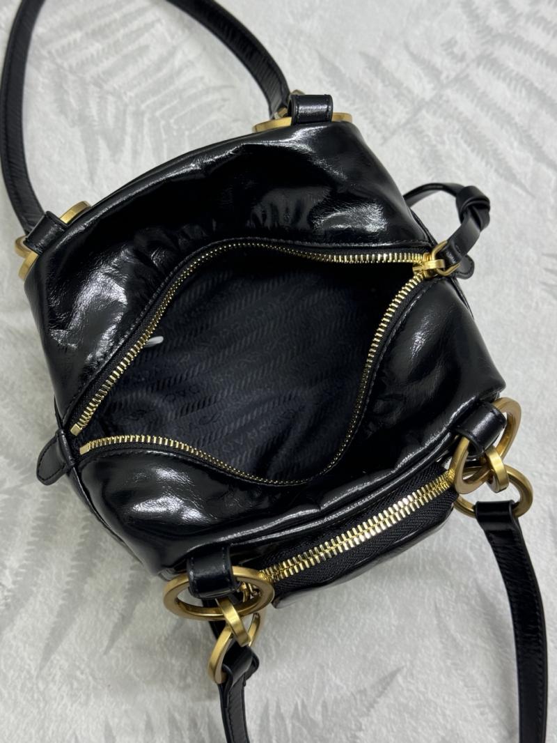 Prada Dangle leather top-handle mini-bag Black1BB137