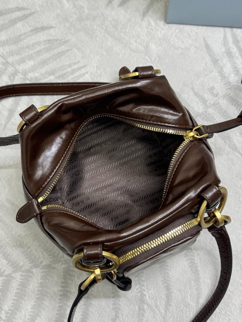 Prada Dangle leather top-handle mini-bag Dark Brown 1BB137