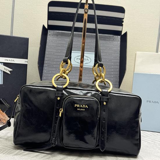 Prada Dangle medium leather top-handle bag Black 1BB138