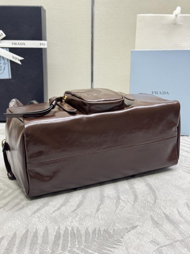 Prada Dangle medium leather top-handle bag Dark Brown 1BB138