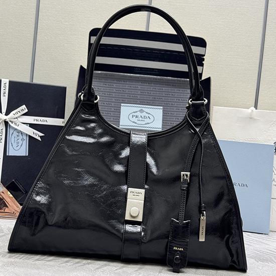 Prada Large leather tote bag Black 1BG570