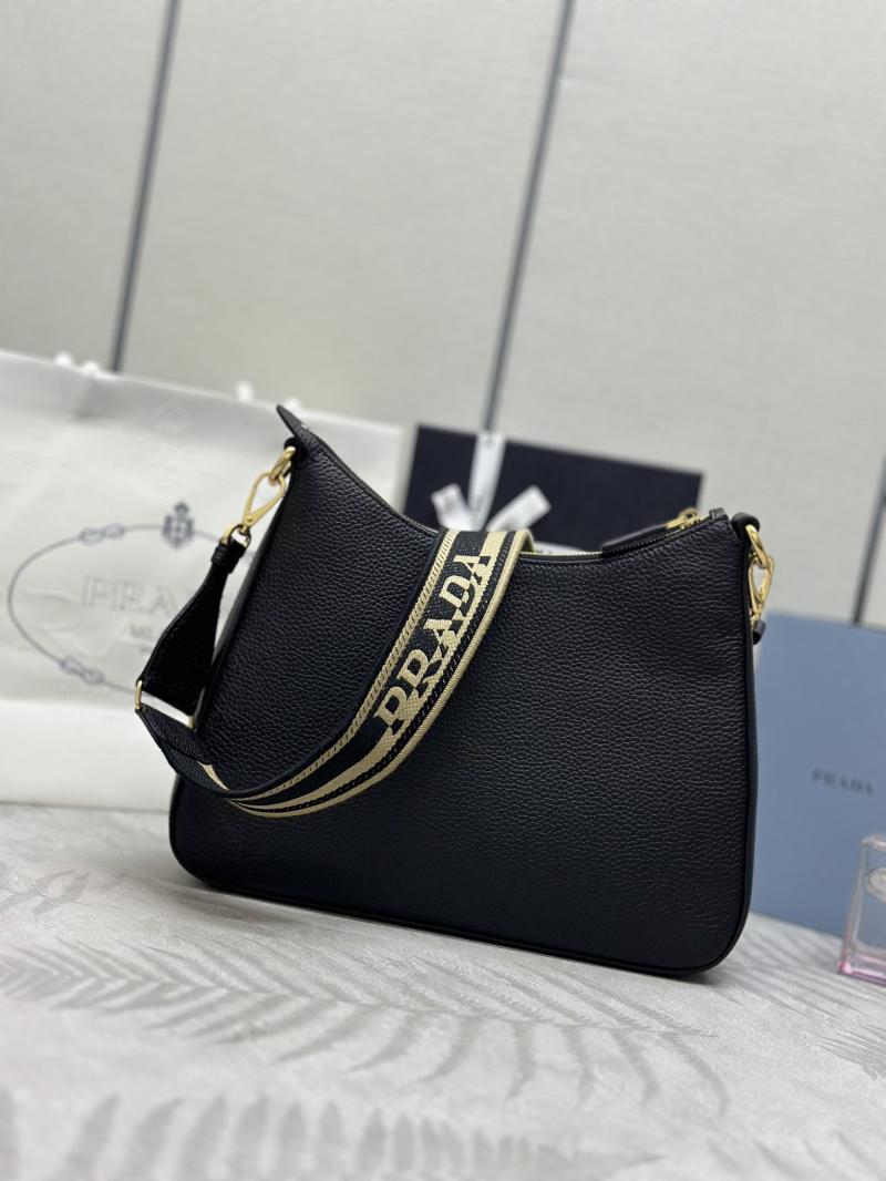Prada Leather Shoulder Bag Black 1BC178