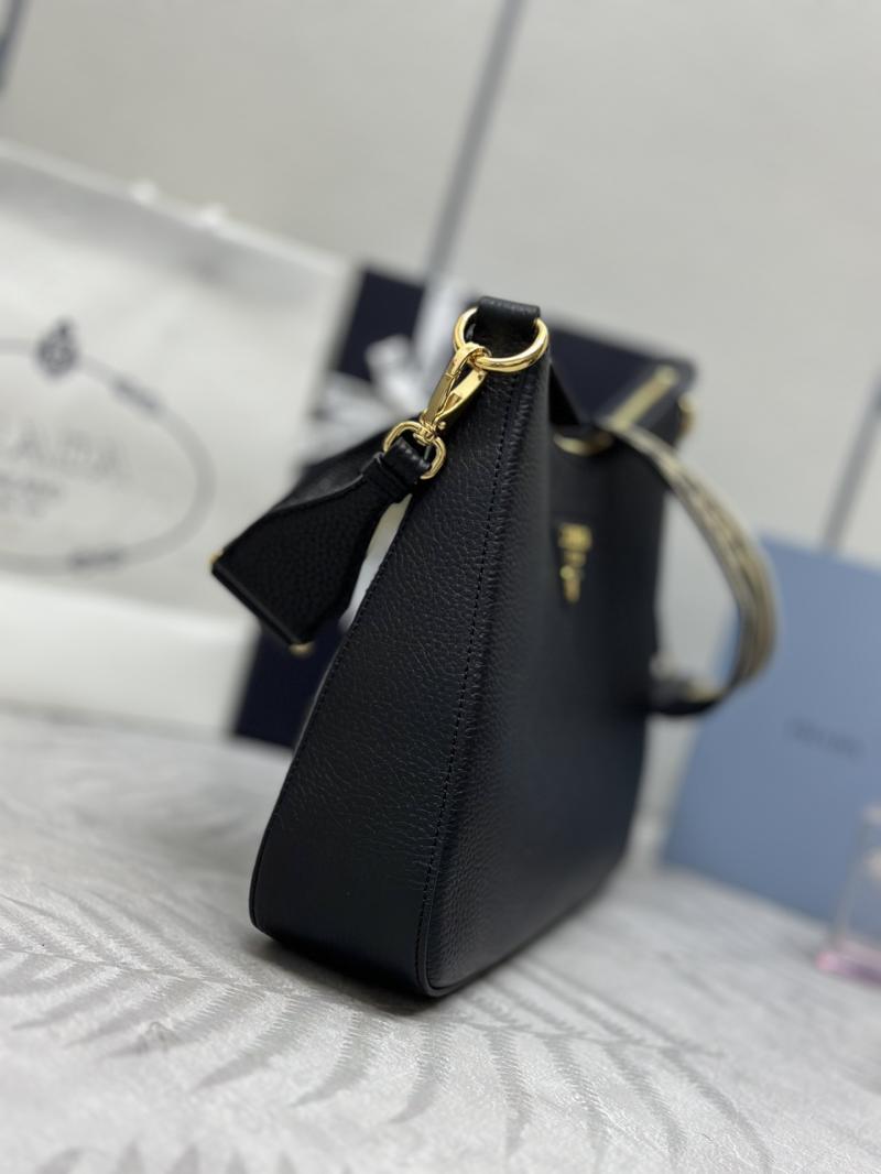 Prada Leather Shoulder Bag Black 1BC178