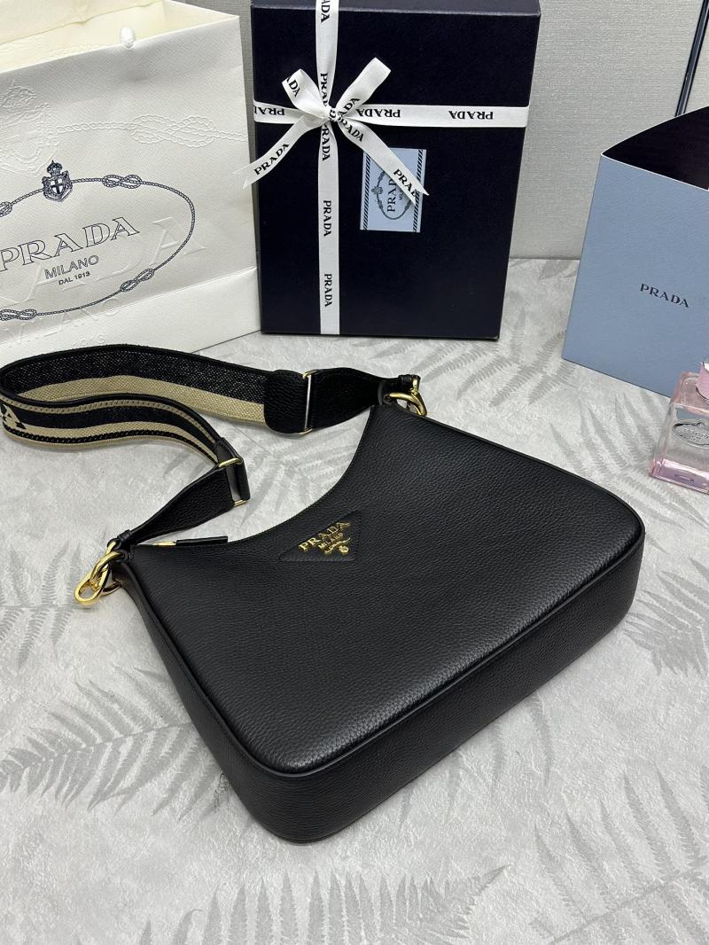 Prada Leather Shoulder Bag Black 1BC178