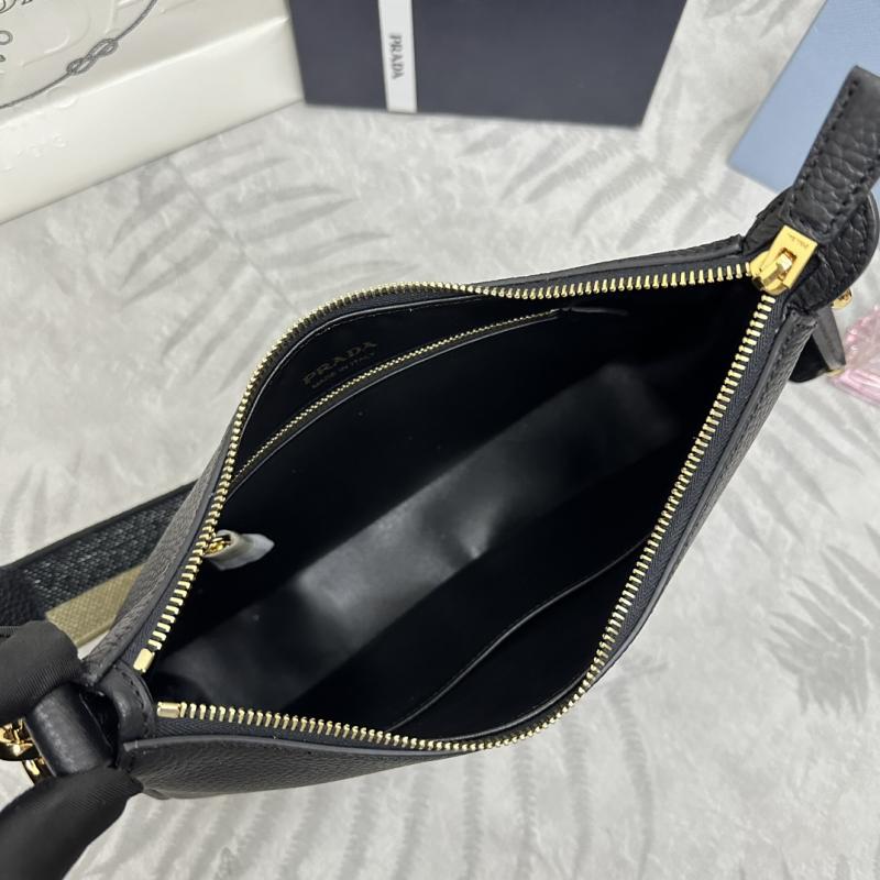 Prada Leather Shoulder Bag Black 1BC178