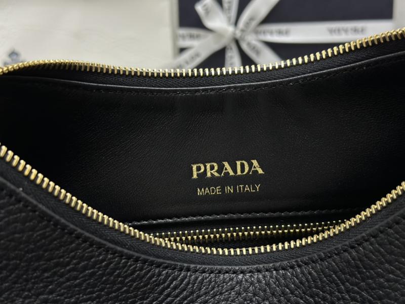 Prada Leather Shoulder Bag Black 1BC178