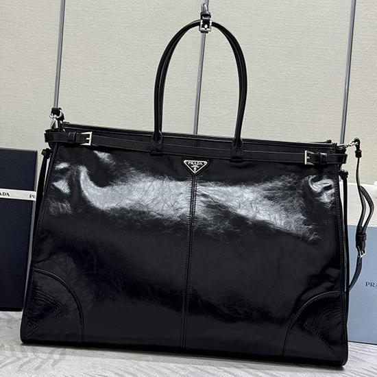 Prada Leather tote bag Black 2VG128