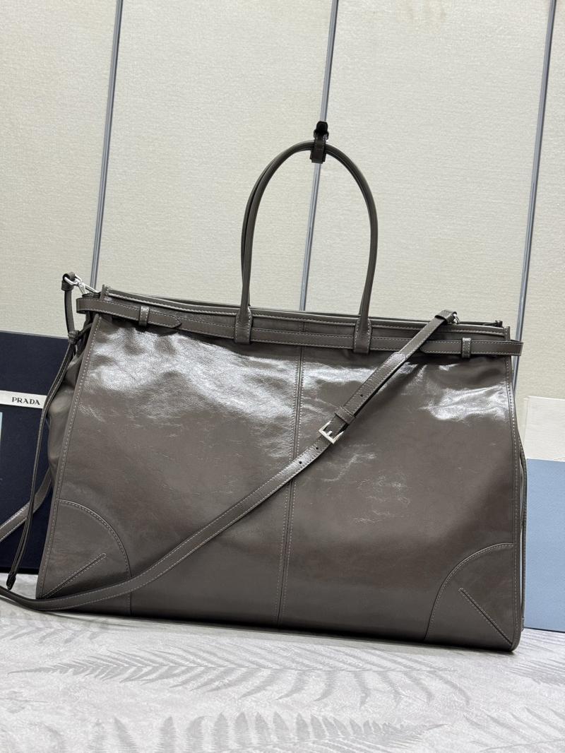 Prada Leather tote bag Grey 2VG128