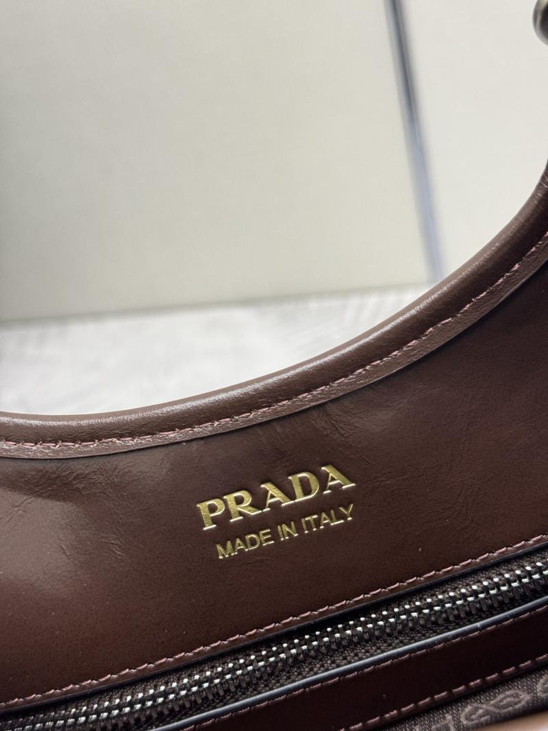 Prada Medium leather tote bag Dark Brown 1BG563
