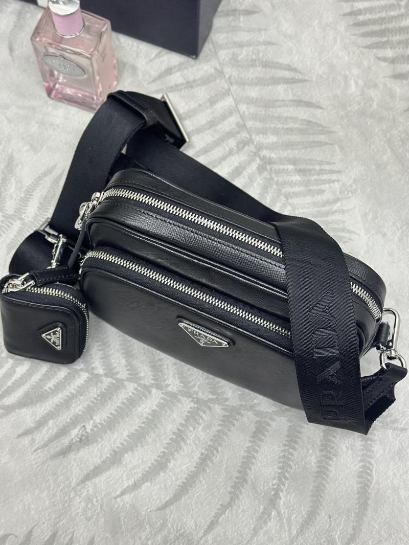 Prada Saffiano leather shoulder bag Black 2VH170