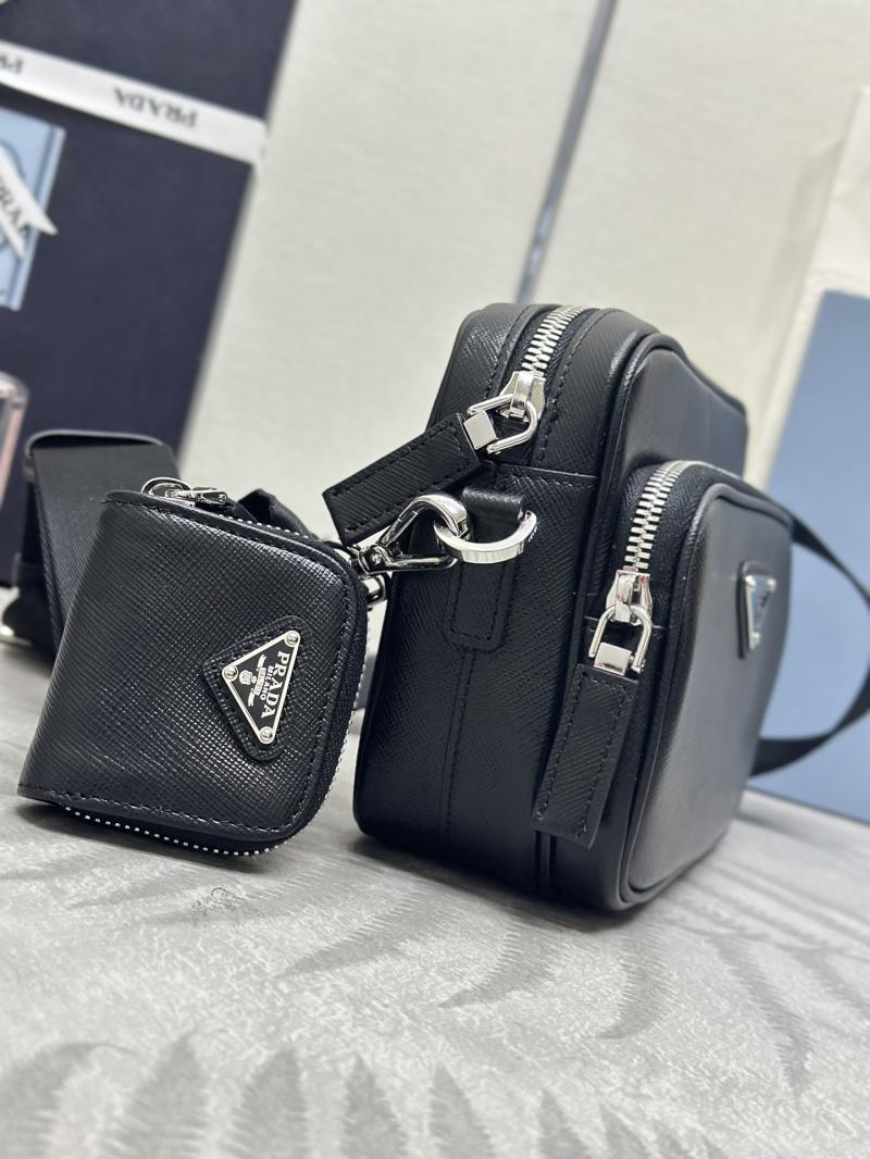 Prada Saffiano leather shoulder bag Black 2VH170