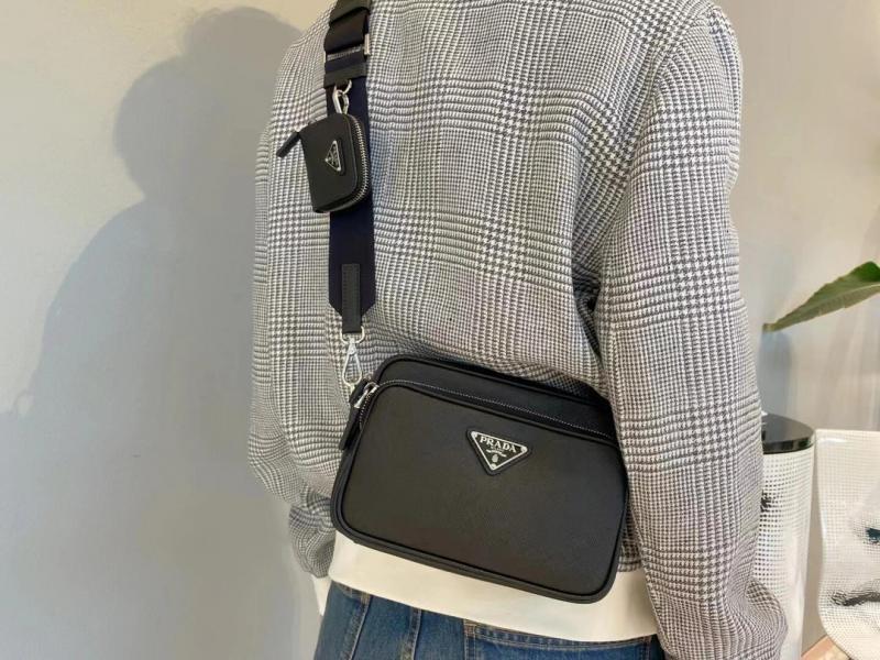 Prada Saffiano leather shoulder bag Black 2VH170