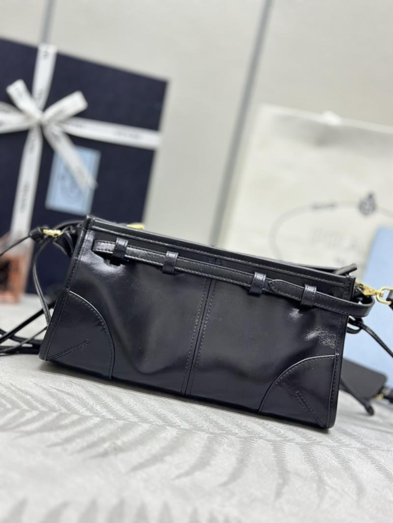 Prada Small leather shoulder bag Black 1BH215
