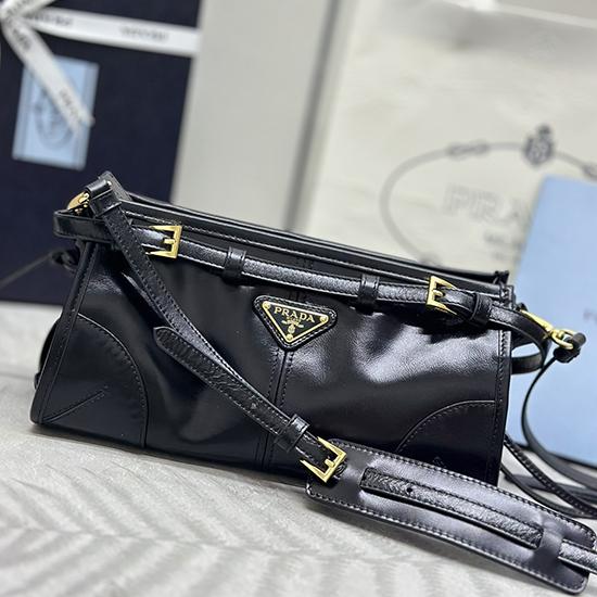 Prada Small leather shoulder bag Black 1BH215