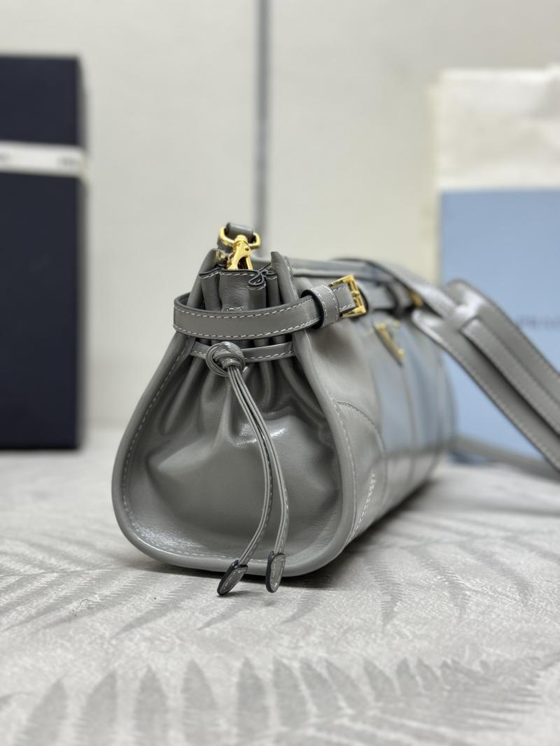 Prada Small leather shoulder bag Grey 1BH215