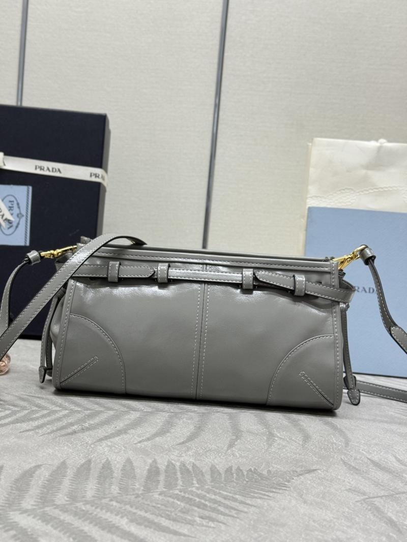 Prada Small leather shoulder bag Grey 1BH215